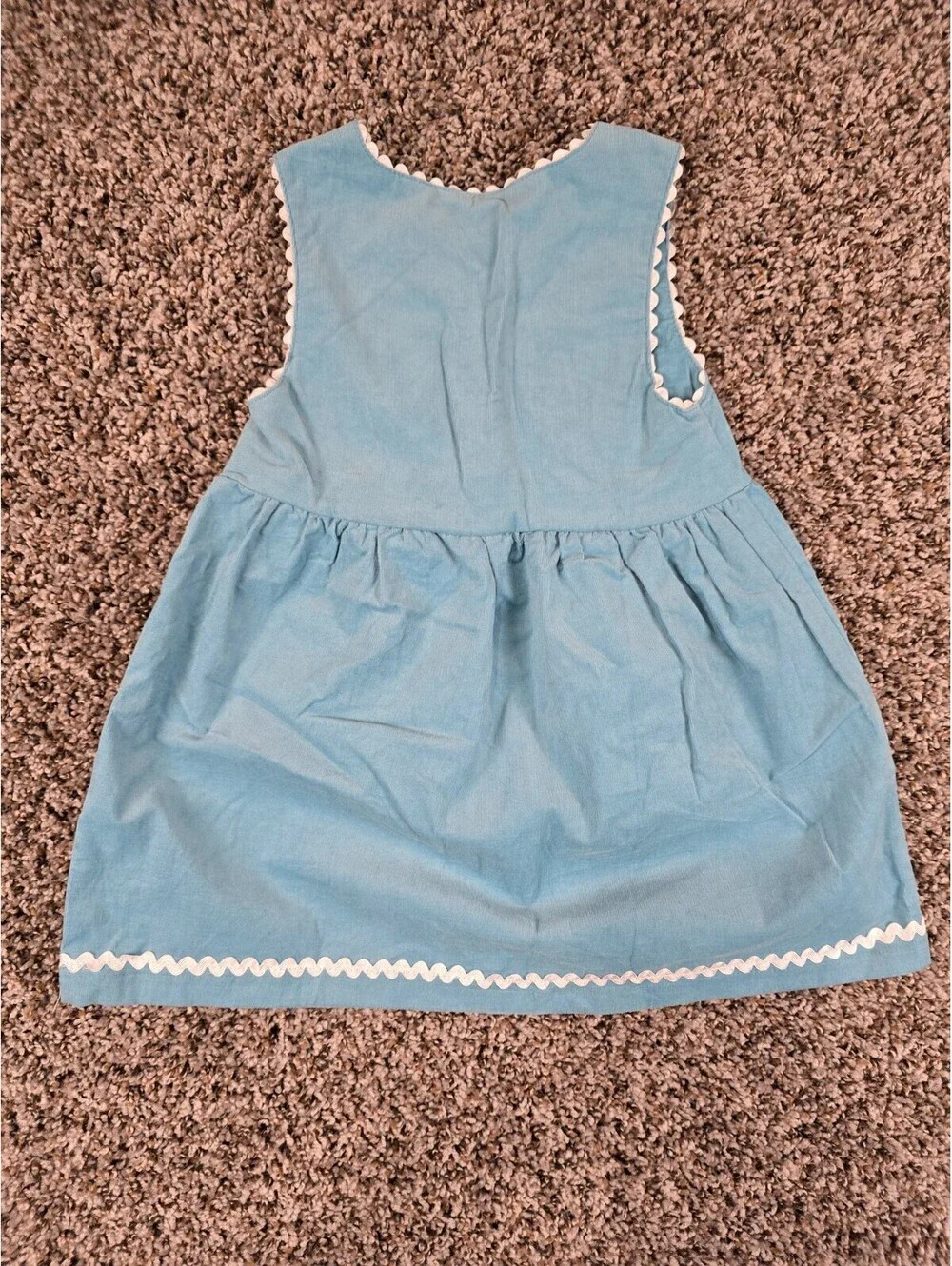 Little Maven Toddler Girl Sz 3T Sleeveless Corduroy Dress Blue Embroidered Sheep